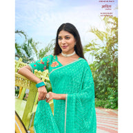 Laxmipati Adita N-2023 Chiffon Brasso Rama Green Saree