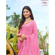 Laxmipati Adita N-2024 Chiffon Brasso Pink Saree