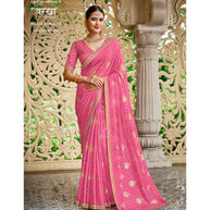 Laxmipati Barkha N-2025 Sparkle Chiffon Pink Saree
