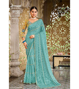 Laxmipati Barkha N-2026 Barsoo Turquoise Blue Saree