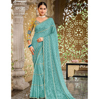 Laxmipati Barkha N-2026 Barsoo Turquoise Blue Saree