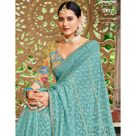 Laxmipati Barkha N-2026 Barsoo Turquoise Blue Saree