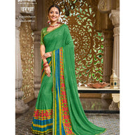 Laxmipati Barkha N-2032 Chiffon Green Saree