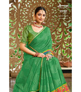 Laxmipati Barkha N-2032 Chiffon Green Saree