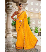 Laxmipati Barkha N-2035 Chiffon Yellow Saree