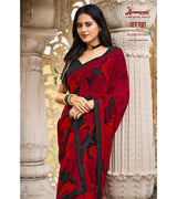 Laxmipati Barkha N-2036 Chiffon Red Saree