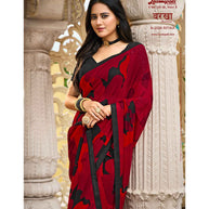 Laxmipati Barkha N-2036 Chiffon Red Saree
