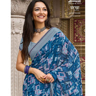 Laxmipati Barkha N-2037 Georgette With Satin Patta Multicolor Saree