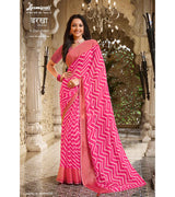 Laxmipati Barkha N-2041 Chffon With Viscose Patta Pink Saree