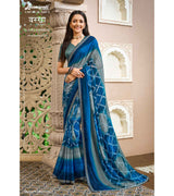 Laxmipati Barkha N-2045 Sparkle Chiffon Blue Saree