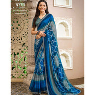 Laxmipati Barkha N-2045 Sparkle Chiffon Blue Saree