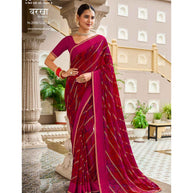 Laxmipati Barkha N-2050 Georgette With Satin Patta Maroon Saree