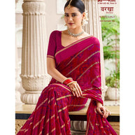 Laxmipati Barkha N-2050 Georgette With Satin Patta Maroon Saree