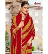 Laxmipati Barkha N-2055 Chiffon Red Saree