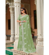 Laxmipati Apsara N-2060 Satin Chiffon Pista Saree