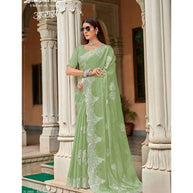 Laxmipati Apsara N-2060 Satin Chiffon Pista Saree