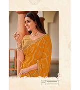 Laxmipati Apsara N-2064 Zari Chiffon Mustard Saree