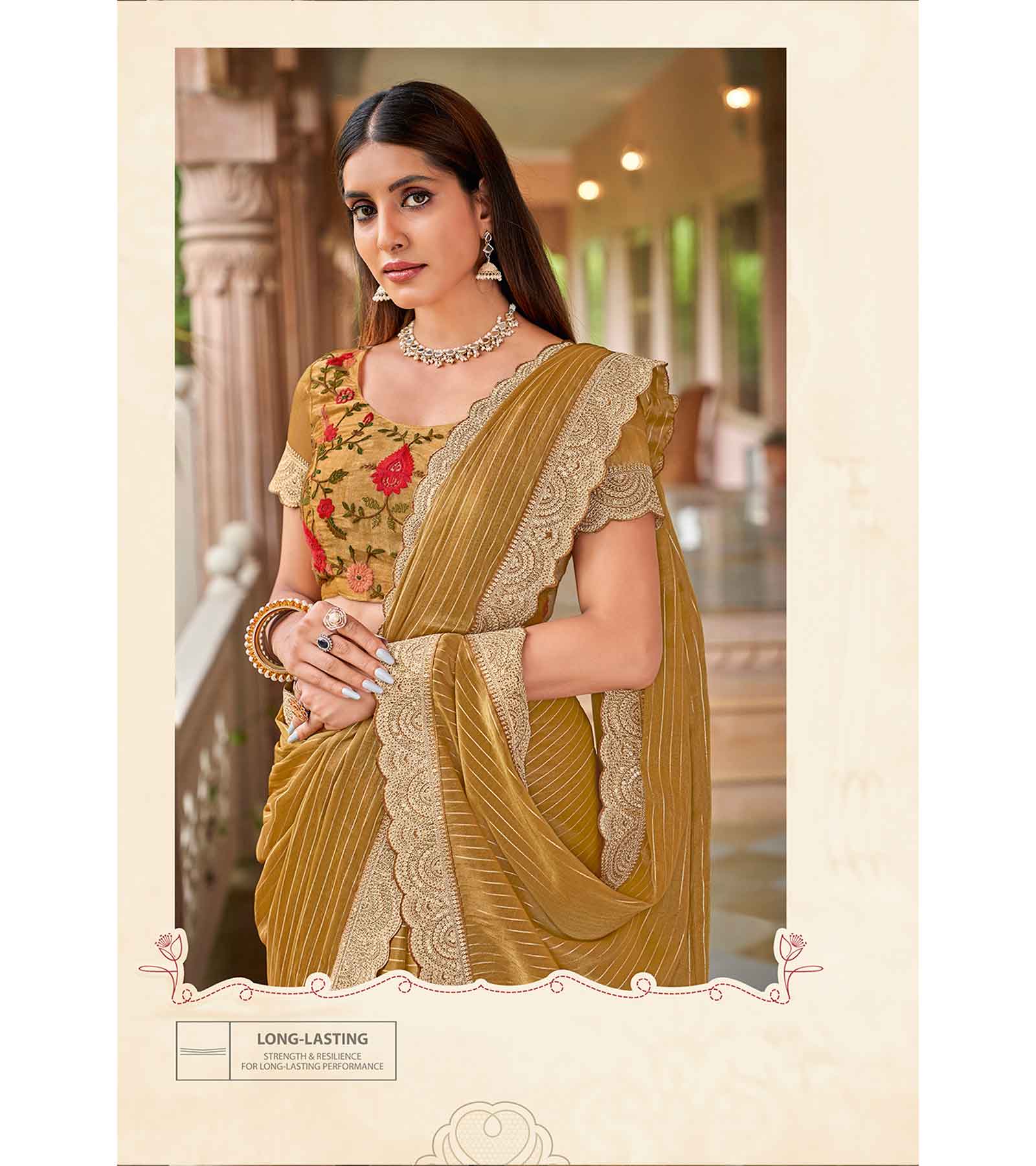 Laxmipati Apsara N-2066 Zari Silk Mustard Saree