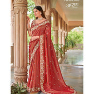 Laxmipati Apsara N-2067 Zari Silk Red Saree