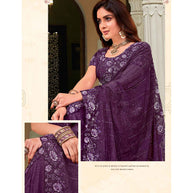 Laxmipati Apsara N-2071 Chiffon Violet Saree