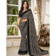 Laxmipati Indu N-2077 Georgette Black Saree
