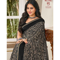 Laxmipati Indu N-2077 Georgette Black Saree