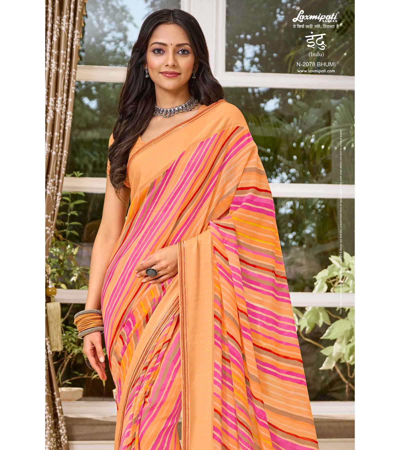 Laxmipati Indu N-2078 Georgette Multicolor Saree