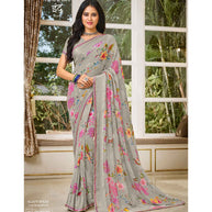 Laxmipati Indu N-2079 Georgette Grey Saree