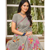 Laxmipati Indu N-2079 Georgette Grey Saree