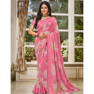 Laxmipati Indu N-2080 Georgette Pink Saree