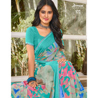 Laxmipati Indu N-2083 Georgette Blue Saree