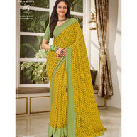Laxmipati Indu N-2084 Georgette Yellow Saree
