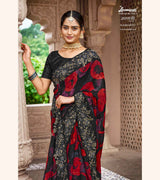 Laxmipati Mastani N-2085 Chiffon Black Saree