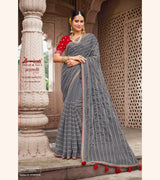 Laxmipati Mastani N-2089 Organza Grey Saree