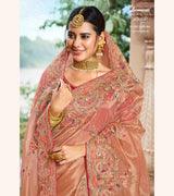 Laxmipati Mastani N-2092 Organza Peach Saree