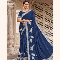 Laxmipati Mastani N-2093 Organza Blue Saree