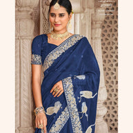 Laxmipati Mastani N-2093 Organza Blue Saree