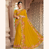 Laxmipati Mastani N-2095 Chiffon Mustard Saree