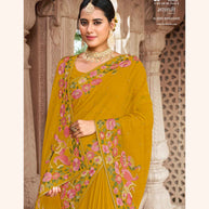 Laxmipati Mastani N-2095 Chiffon Mustard Saree