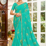 Laxmipati Zinal N-2105 Chiffon Green Saree