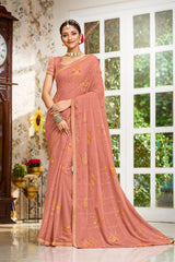 Laxmipati Zinal N-2107 Chiffon Peach Saree