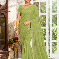 Laxmipati Zinal N-2111 Chiffon Pista Green Saree