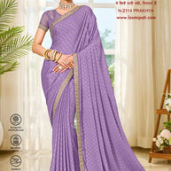 Laxmipati Ritika N-2114 Satin Chiffon Purple Saree
