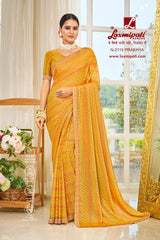 Laxmipati Ritika N-2115 Satin Chiffon Mustard Saree