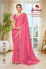 Laxmipati Ritika N-2116 Satin Chiffon Pink Saree