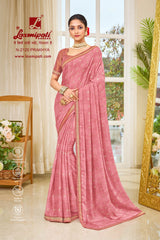 Laxmipati Ritika N-2120 Satin Chiffon Peach Saree