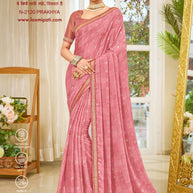Laxmipati Ritika N-2120 Satin Chiffon Peach Saree