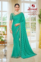 Laxmipati Ritika N-2121 Satin Chiffon Green Saree