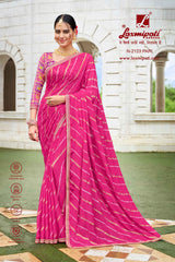 Laxmipati Diwani N-2123 Chiffon Pink Saree