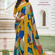 Laxmipati Diwani N-2124 Satin Patta Multicolor Saree